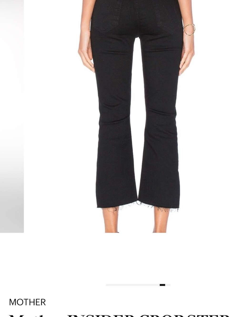 MOTHER Black Cropped Flare Jeans with Raw Hem